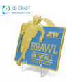 Diseño único personalizado metal bronce color 3d pintado rectangular australia canguro logo tenis rugby medalla